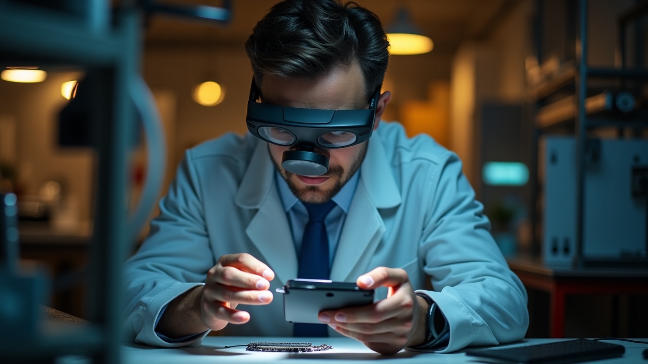 Expert technician working on hardware wallet recovery